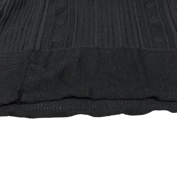 CHANEL Vintage 05A CC Logo Turtleneck Sweater Top #42 Black Mesh Long [105467] - Picture 7 of 14